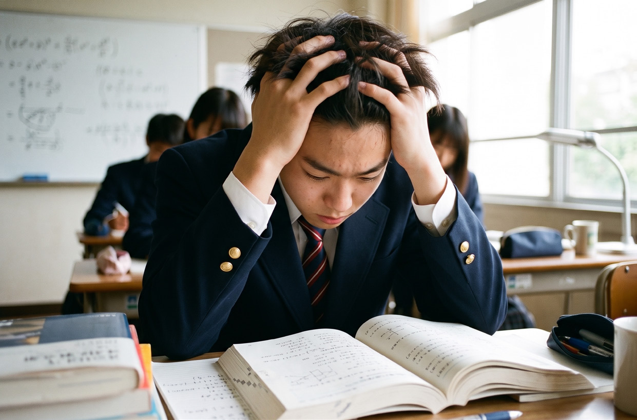 英語学習に悩む高校生