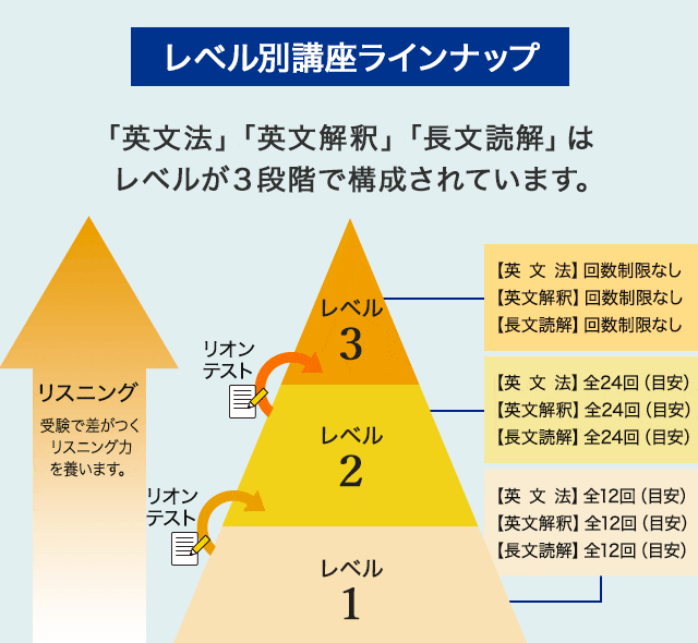 レベル別講座ラインナップ